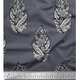 thumbnail image 1 of Soimoi Polyester Crepe Fabric Leaves & Floral Block Printed Craft Fabric by The Yard 42 Inch Wide, 1 of 3