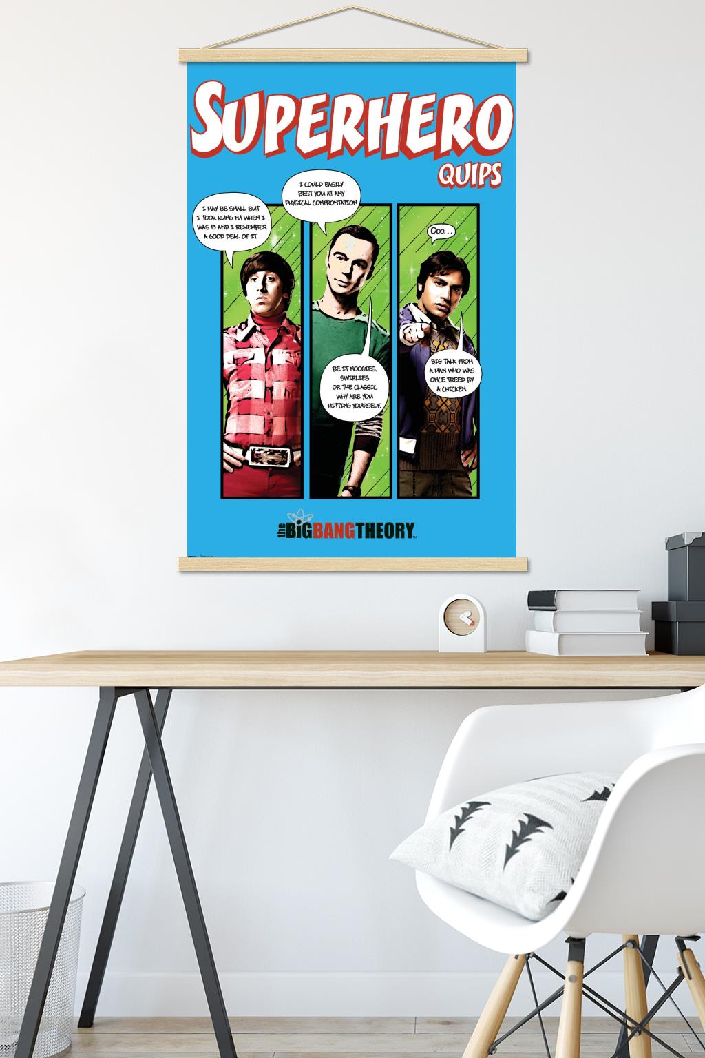 The Big Bang Theory - Quips Wall Poster with Wooden Magnetic Frame, 22.375" x 34"