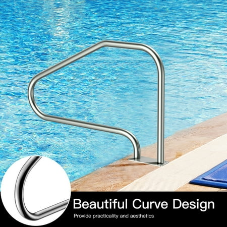 above ground pool step handrails