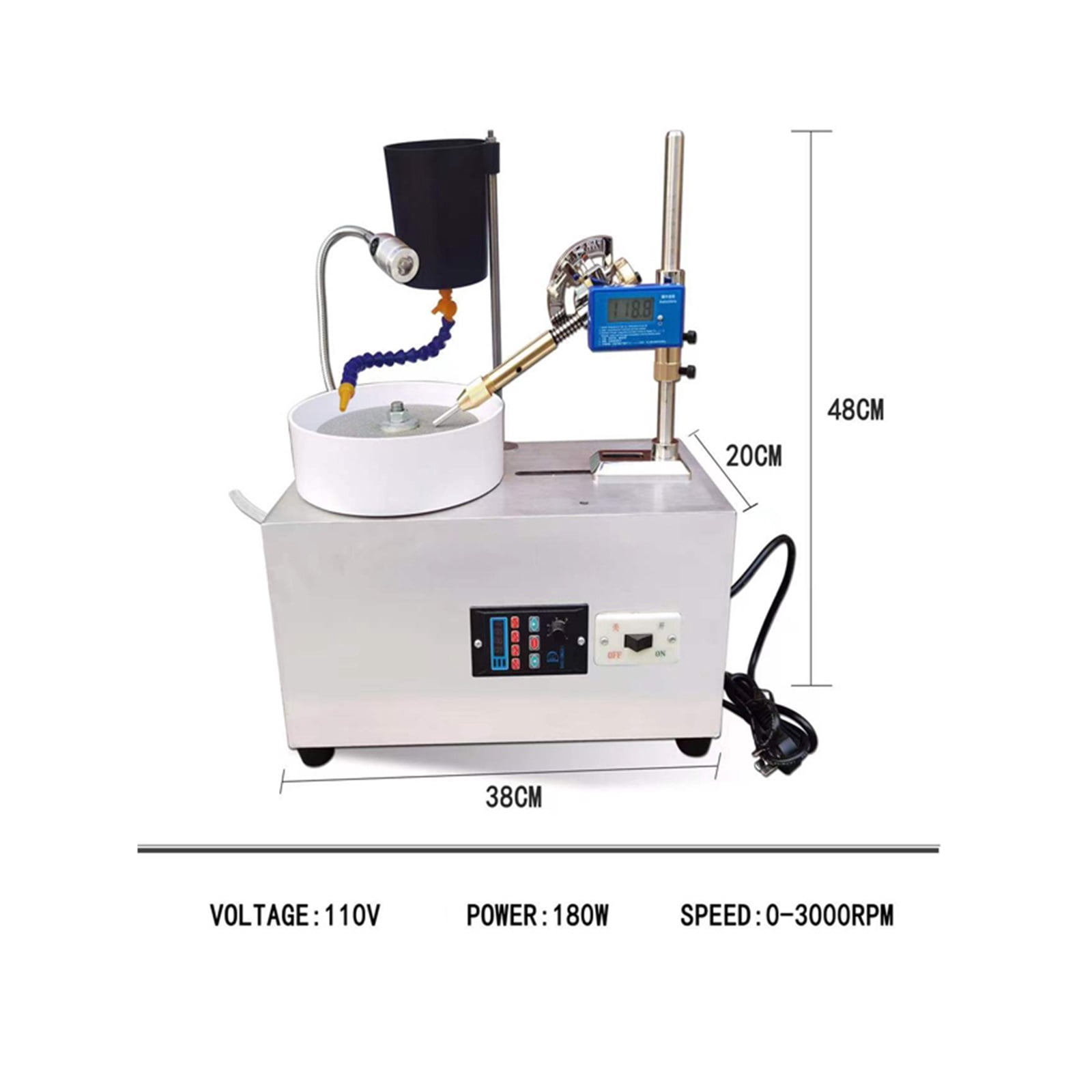 Gem Faceting Machine Grinding Polishing Machine DC Stepless Speed Gem Angle Grinder Precision Jewelry Stone Polishing Machine Molding Machine ,Motion Detection