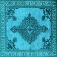 thumbnail image 1 of Ahgly Company Indoor Square Oriental Light Blue Industrial Area Rugs, 6' Square, 1 of 4