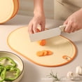 thumbnail image 5 of Cutting Board Food Grade Double Sided Prevent Slip Plastic Chopping Board with Holder Base for Meat Vegetable 3pcs Orange, 5 of 5