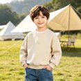 thumbnail image 5 of Edvintorg Boys Sweatshirt Solid Color Crew Neck Long Sleeve Loose Casual Pullover Top Boys Clothes Size 3-12, 5 of 7