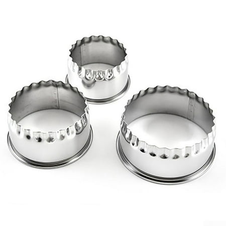 

Silver Tala Set Of 3 Stainless Steel Crinkled Scone Pastry Tart Quiche Cutters