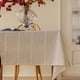 thumbnail image 3 of Xiao Hua Mantel de lino blanco de algodón y lino para mesas rectangulares, resistente, lavable, estilo rústico, suave, estilo bohemio, para cocina, comedor y fiestas (blanco, 135 x 218 cm), 3 of 5