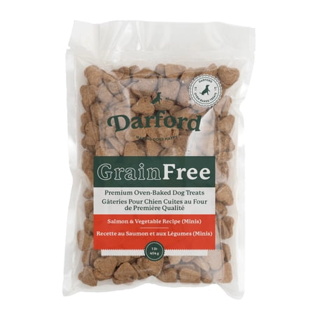 Darford Grain Free Oven-Baked Mini Dog Treats Mini, Salmon Vegetable, 9ea/1 lb