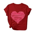 thumbnail image 2 of EQWLJWE Valentines Day Shirt,Women Heart Print Short Sleeve Tee Funny Love Heart T Shirts Gift Red L, 2 of 3