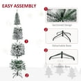 thumbnail image 4 of Demi Bonn 7.5' Tall Unlit Snow-Flocked Slim Artificial Christmas Tree with Realistic Branches and 738 Tips for Home, Office, Green, 4 of 7