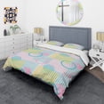 thumbnail image 3 of Designart 'Circular Retro Geometry I ' Mid-Century Modern Duvet Cover Set, 3 of 4