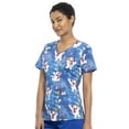 thumbnail image 2 of Tooniforms Scrubs Top For Women V-Neck Print TF614, 2 of 7