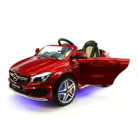 Mercedes Benz Seat Belts - 2018 Licensed Mercedes CLA45 AMG 12V Electric Power Rabber Wheels Kids Ride On Vehicles Toys Cars w/ Dining Table and Remote Control CHERRY RED METALLIC