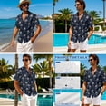thumbnail image 4 of Whosucclay Palm Tree Print Matching Hawaiian Outfits for Couples Womens Midi Dress Summer Casual Sundress with Pockets or Men's Button Down Luau Shirts for Beach Vacation, Size 5XL, 4 of 7