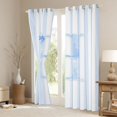 thumbnail image 3 of Manfei Blue Personalized Initial H Blackout Curtains Set of 2 (38x54 Each),Abstract Geometric Stripes Living Room Curtains, 3 of 6