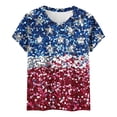 thumbnail image 4 of Xdegoge 4th Of July Tops for Women Patriotic Shirts American Flag Star Graphic Crewneck Short Sleeve Casual Loose Fit Lightweight Summer Independence Day Graphic Tees, 4 of 6