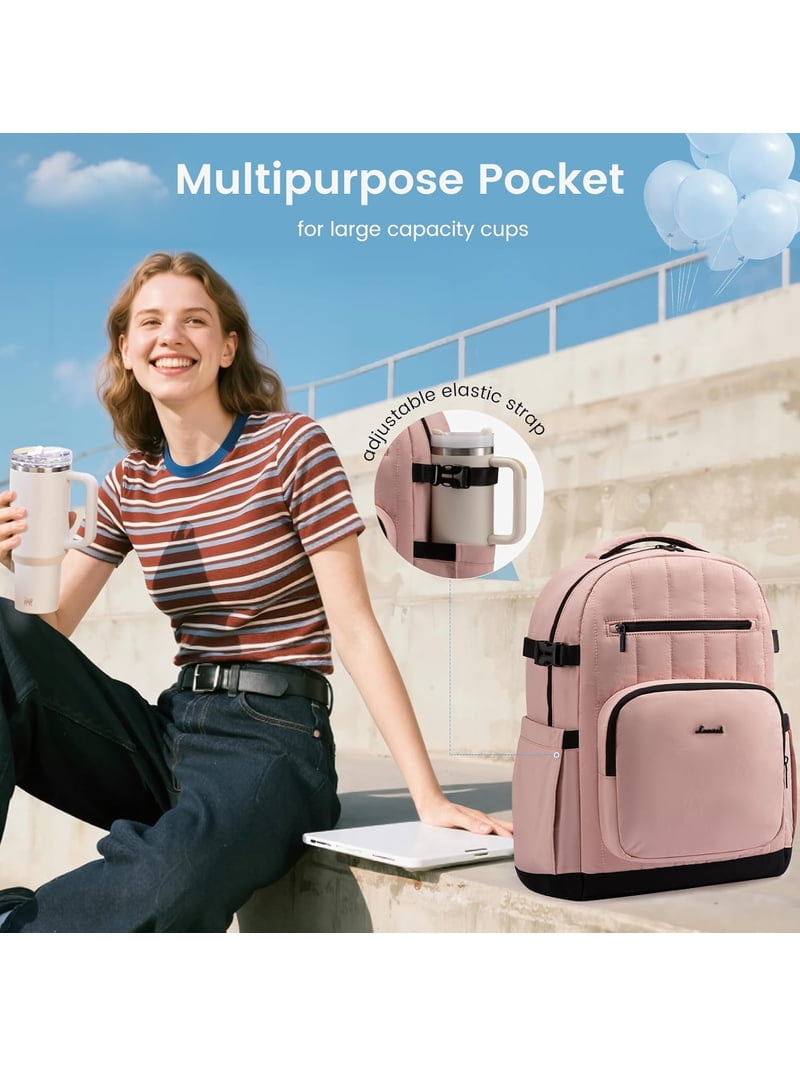 best lightweight laptop backpack for women LIGHT FLIGHT Travel Women, 17.3 Inch, Champagne Discount cannot be used in conjunction with other promotional offers LOVEVOOK Laptop Backpack for Women