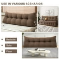 thumbnail image 4 of Lovote Triangular Headboard Pillow with Side Pockets - Teddy Velvet Fabric, Bed Rest Reading Pillow, Removable & Washable Cover, Daybed Wedge Pillow for King Beds, Brown, 4 of 6