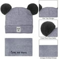 thumbnail image 4 of ZOELNIC Toddler Baby Soft Winter Warm Knitted Hat Earflap Beanie Scarf Set Caps- Gray, 4 of 12