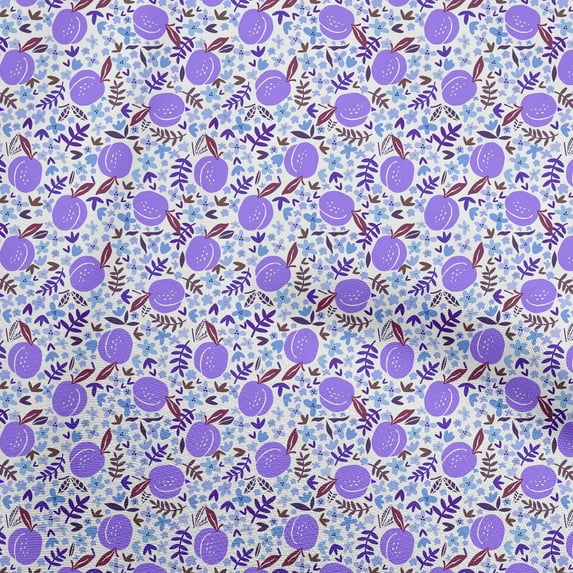 oneOone Viscose Chiffon Violet Fabric Fruits Peach Craft Projects Decor Fabric Printed By The Yard 42 Inch Wide