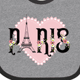 thumbnail image 4 of Inktastic Paris Pink Heart Eiffel Tower with Flowers Boys or Girls Baby Bib, 4 of 4