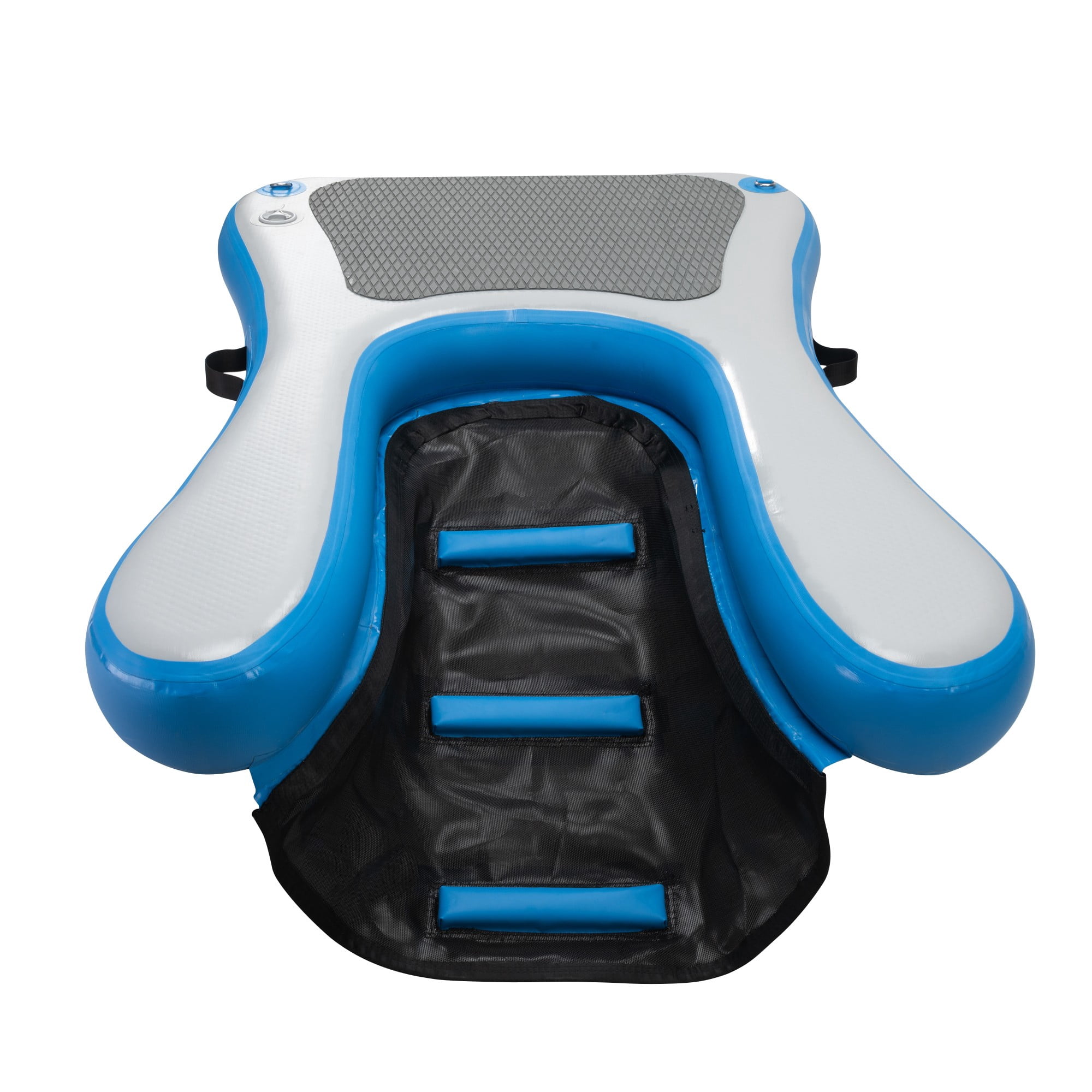 Pefilos 60" Inflatable Dock Platform Safe and Easy Water Access for Dogs Up to 230 lbs, Floating Dog Water Ramp Ladder Non-Slip EVA Foam, Blue