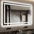 thumbnail image 1 of YUSAZENS Frameless Dual LED Light Bathroom Mirror, Wall Mounted Dimmable Vanity Mirror Modern Home Decor 24x32 Inch, 1 of 9