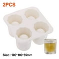 thumbnail image 2 of Ice tray (2-piece set), cup ice hockey maker with cover, suitable for whisky, cocktails and homemade, keep drinks cold. - white, 2 of 5