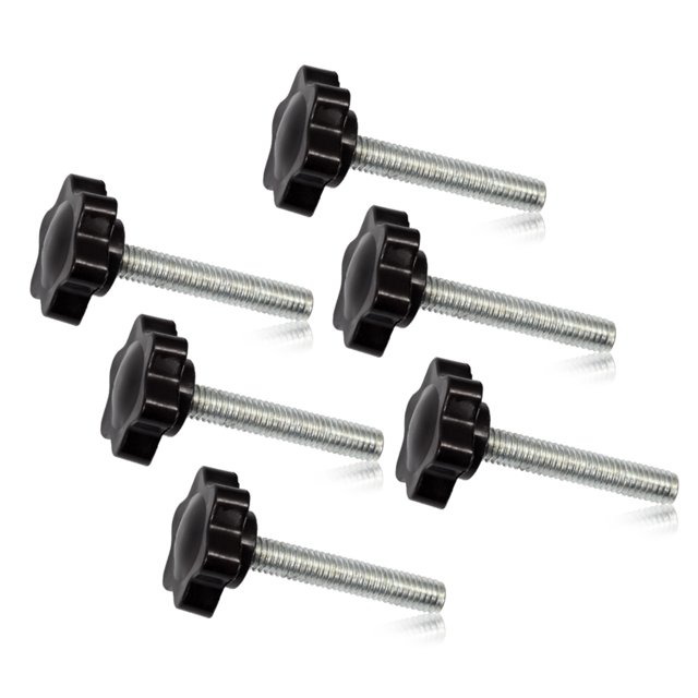 SPEEDWOX 6 Pcs Bouton de Serrage à Vis M6 x 35 en Forme de Prune Hexagonale Boutons de Main Poignée de Serrage Filetage Métrique