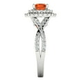 thumbnail image 3 of Halo Engagement Ring for Women - 1.3125ct Simulated Red Diamond in 14K White Gold Promise Ring, 3 of 6