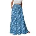 thumbnail image 2 of vigerkar Women A-Line High Waist Maxi Skirt Full Ankle Length Flowy Swing Elegant Dressy Casual Work Long Skirts Blue, L, 2 of 6