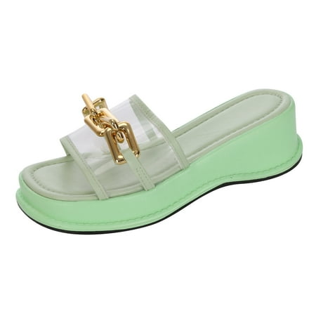 

VerPetridure Womens Wedge Sandals Women s High Heels Thick Sole Casual Vacation Open Toe Flat Beach Sandals Slippers