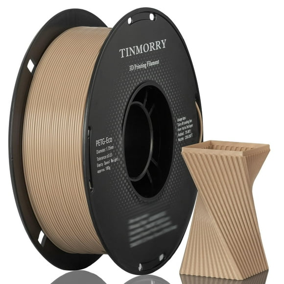 Filamento para impresora 3D TINMORRY PETG de 1,75 mm, bobina de 1 kg, color albaricoque