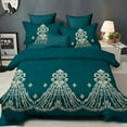 thumbnail image 4 of Shatex  3 piece Microfiber  Bedding Comforter Set Blue3 Twin Medallion, Textured, Novelty 2 Piece Western, Glam, Modern & Contemporary, 4 of 5
