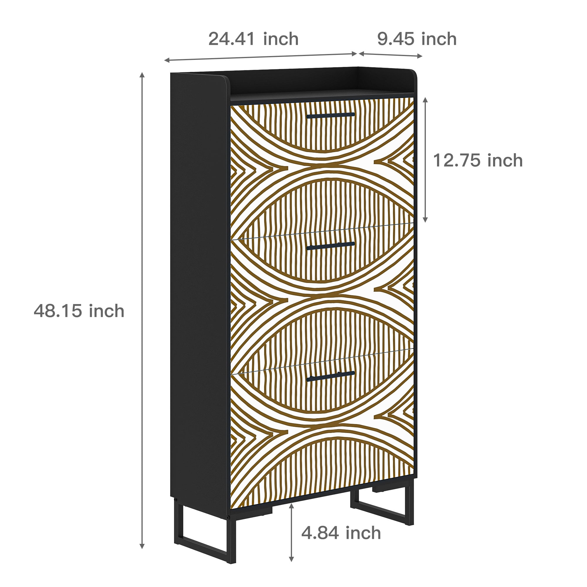 YYAo Entryway Shoe Cabinet, Shoes Storage Organizer Narrow Shoe Storage Rack with Flip Doors, Tipping Bucket Shoe Cabinet for Closet, Living Room, Black YYAo Entryway Shoe Cabinet, Shoes Storage Organizer Narrow Shoe Storage Rack with Flip Doors, Tipping Bucket Shoe Cabinet for Closet, Living Room, Black
