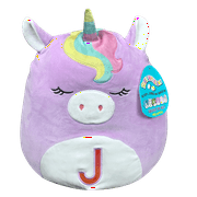Squishmallows Monogrammed 'J' Lavender Unicorn 8 Inch Plush
