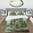 thumbnail image 2 of Designart "Green Pine Tree magic Guardians III" Floral Bedding Covert Set - Tree Pine Green Traditional Bed Set With 1 Sham, 2 of 6
