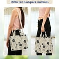 thumbnail image 4 of FORMRS Womens Corduroy Tote Bag Crossbody Shoulder Handbag with Pocket, Small Black Flowers, 4 of 7