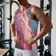 thumbnail image 5 of KLL Pink Parrot Tropical Blossoms Print Men's Muscle Gym Workout Stringer Tank Tops Bodybuilding Fitness T-Shirts Tank Tops Men-3X-Large, 5 of 7