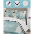 thumbnail image 4 of Coastal Nautical Twin Size Down Alternative Comforter, Lightweight Comforter Quilt Bedding Set with Pillow Shams Summer Beach Wave Starfish Shell All Seasons Bed Comforter Duvet Insert 68"x86", 4 of 7