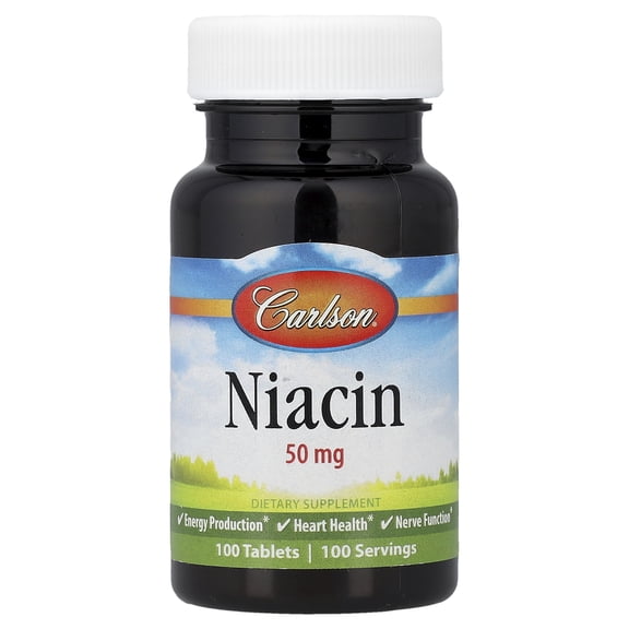 Carlson Niacin, 50 mg , 100 Tablets