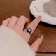 thumbnail image 1 of Anillo de perlas de circón para mujer, estilo retro, nicho, luz, lujo, anillo abierto, joyería de mano, 1 of 6