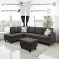 thumbnail image 6 of Dark Brown Fluffy Fabric Storage Ottoman for Living Room Sofa, 6 of 7