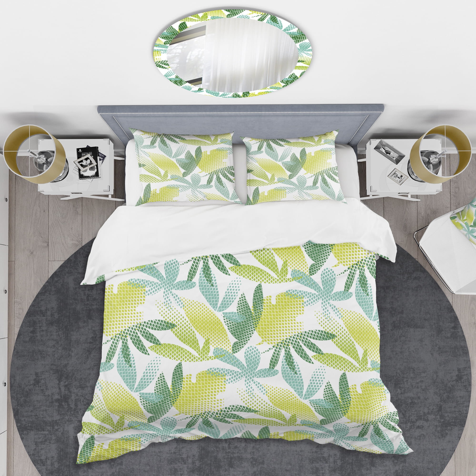 Designart 'Tropical Botanicals III' Mid-Century Modern Duvet Cover Set