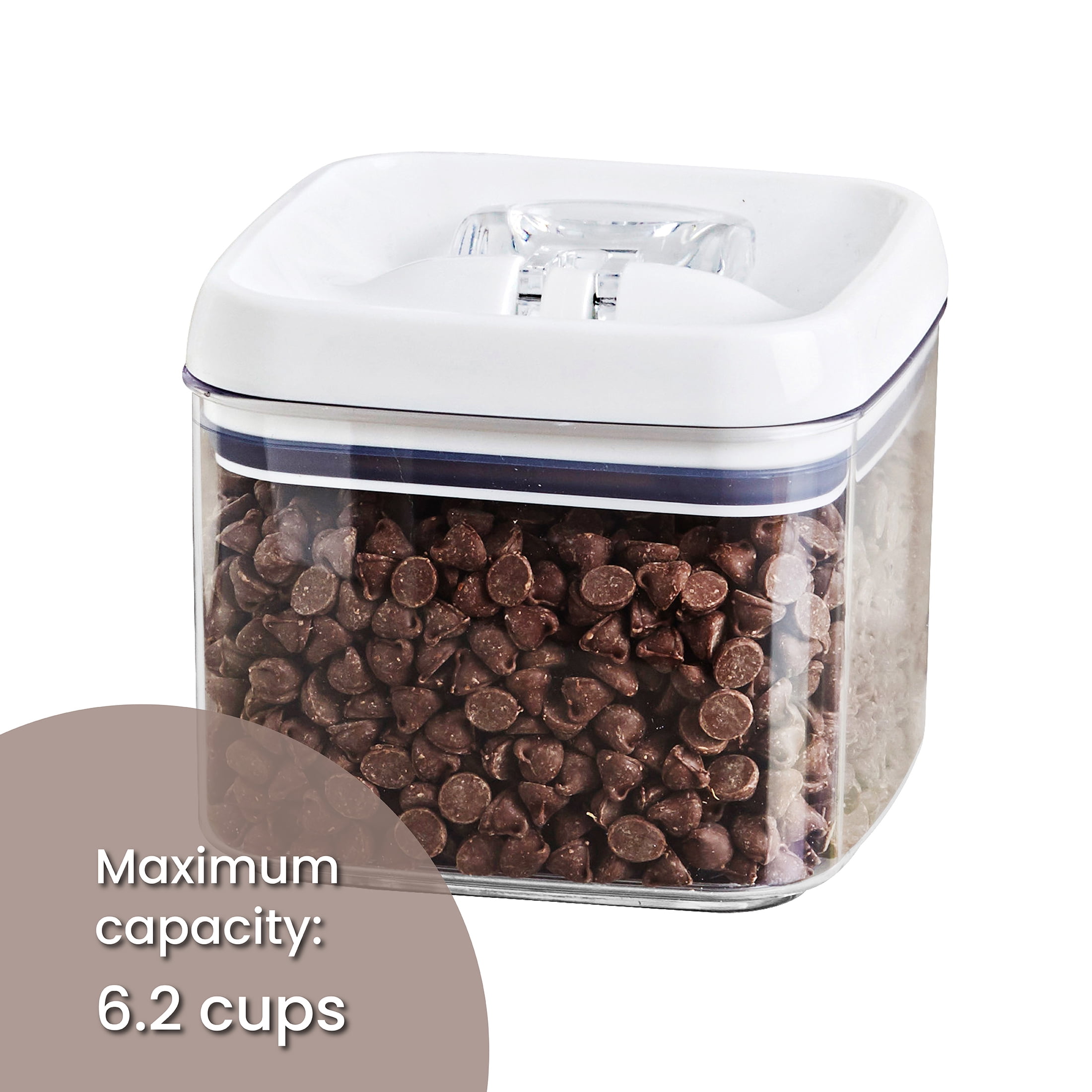 Better Homes & Gardens 6.2 Cup Flip-Tite Square Food Storage Container, BPA-Free, Clear Container with Easy Open Lid
