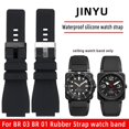thumbnail image 2 of Correa de reloj de goma para hombre para Bell & Ross BR01 BR03 24 mm para deportes al aire libre BR pulsera de silicona resistente al agua Accesorios para correas de reloj, 2 of 5