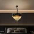 thumbnail image 3 of Huloretions Modern Crystal Chandelier,Crystal Chandeliers for Dining Room Lights Fixtures,3-Tier 5 Lights Round Crystal Lighting Fixtures for Living Room Entryway Kitchen Island, 3 of 6