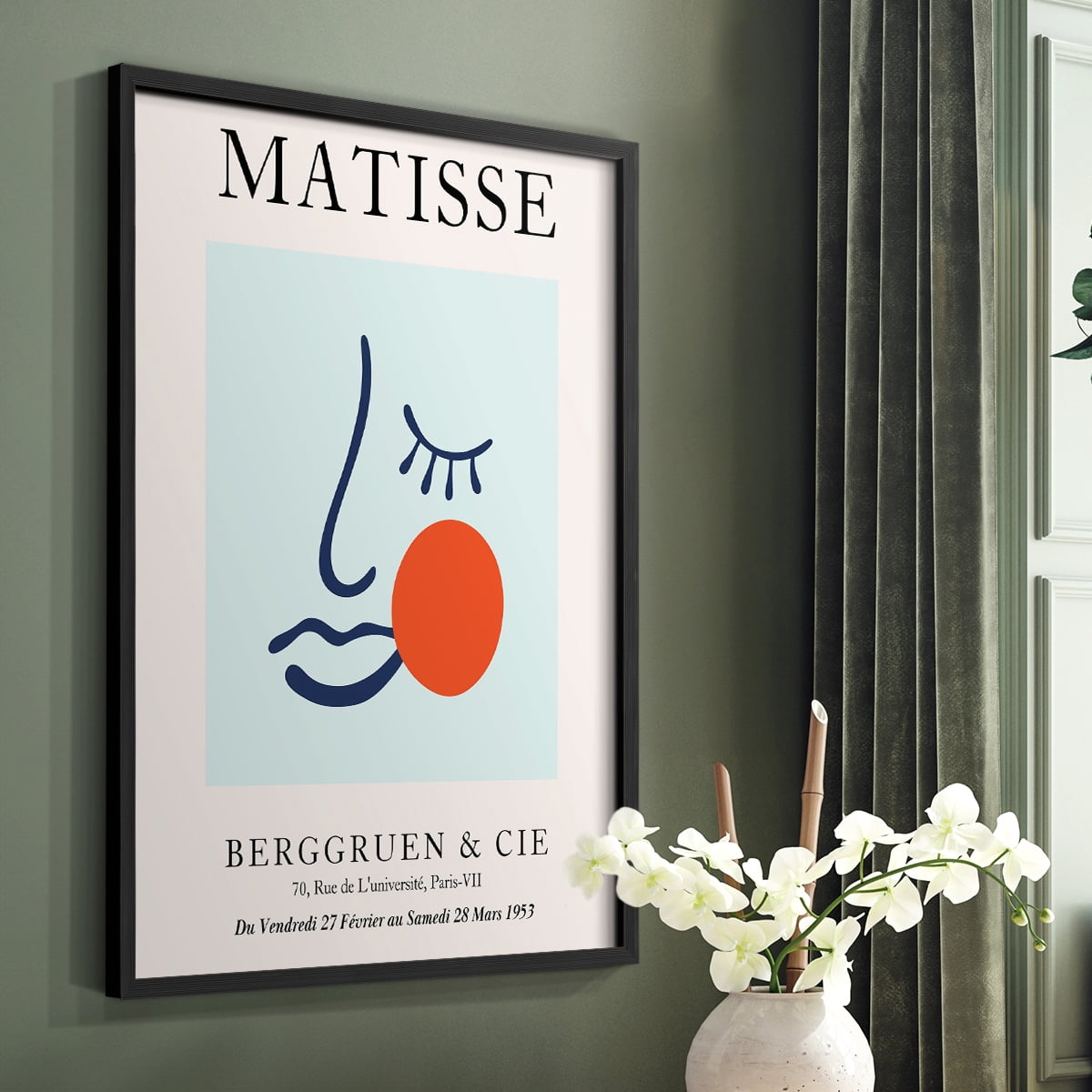 Matisse CDXCVIII in Black Solid Wood Framed Print No Nail Hanging
