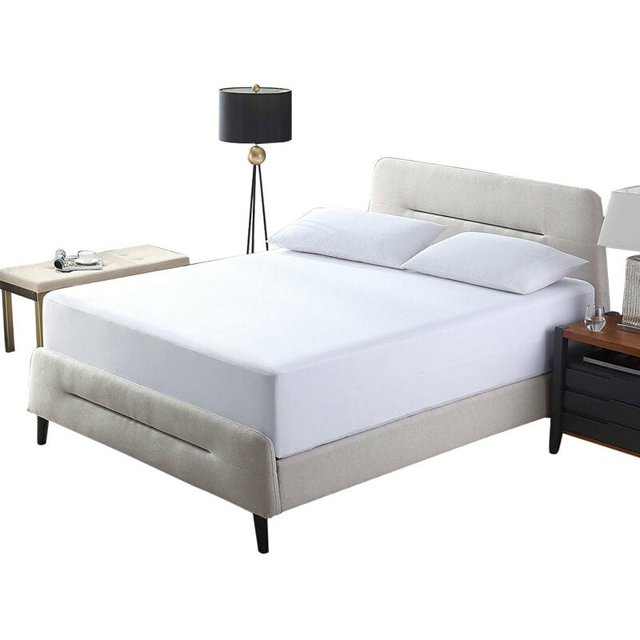 Resistant Microfiber Mattress Protector, Twin Size White Nonslip Fitted Sheet for Mattress Protection, Wrinkle-Free for an Uninterrupted Sleep Surface