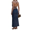 thumbnail image 4 of Jaimenalin Women'S Bodycon Lace Maxi Dress Elegant Formal Spaghetti Strap Cowl Neck Evening Party Dresses Dark Blue S, 4 of 9