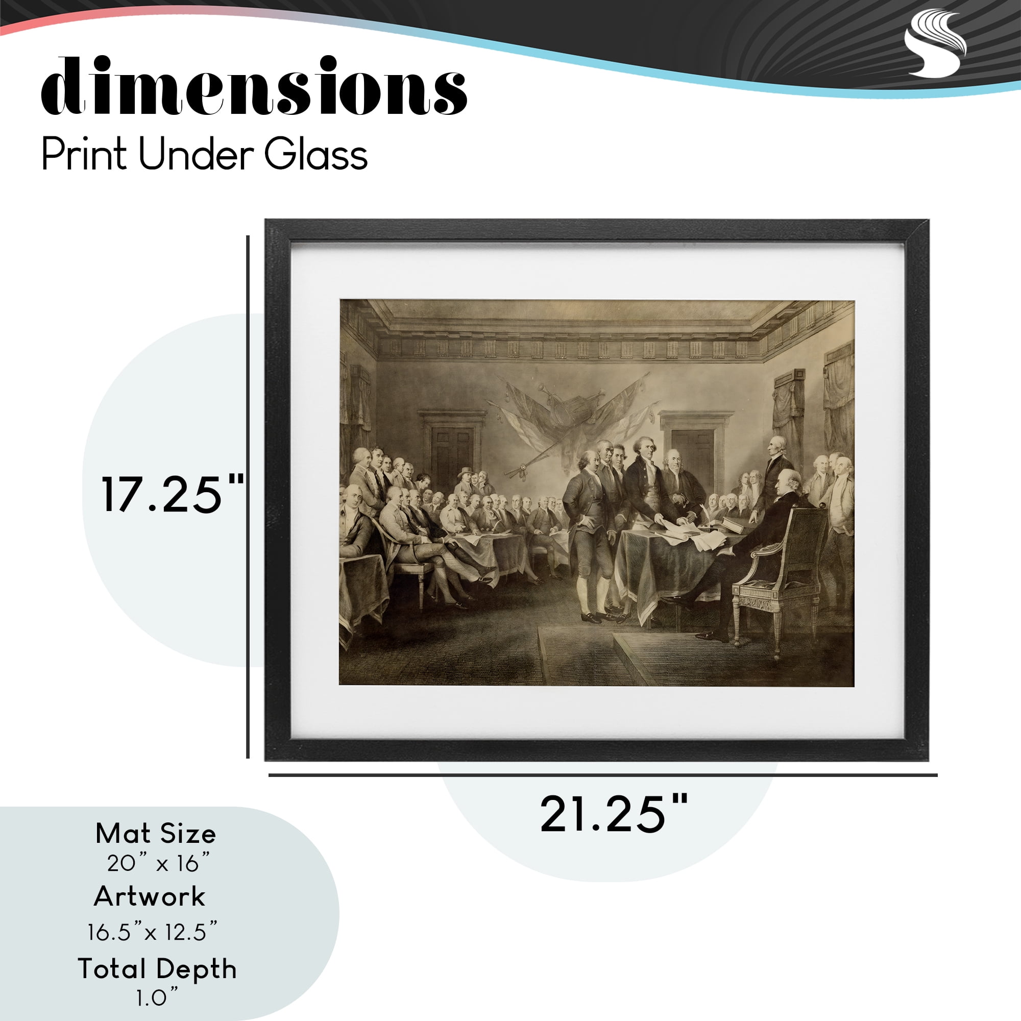 Stupell Industries Historical Signing Of Declaration Black Framed Print Under Glass, design by Arlington Prints