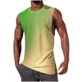 thumbnail image 3 of TAGOLD Mens Summer Round-Neck Tank Top Gradient Print Pullover Fitness Casual Wear Top, 3 of 5
